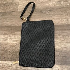 Anne Klein Black Wristlet with Gold Zipper